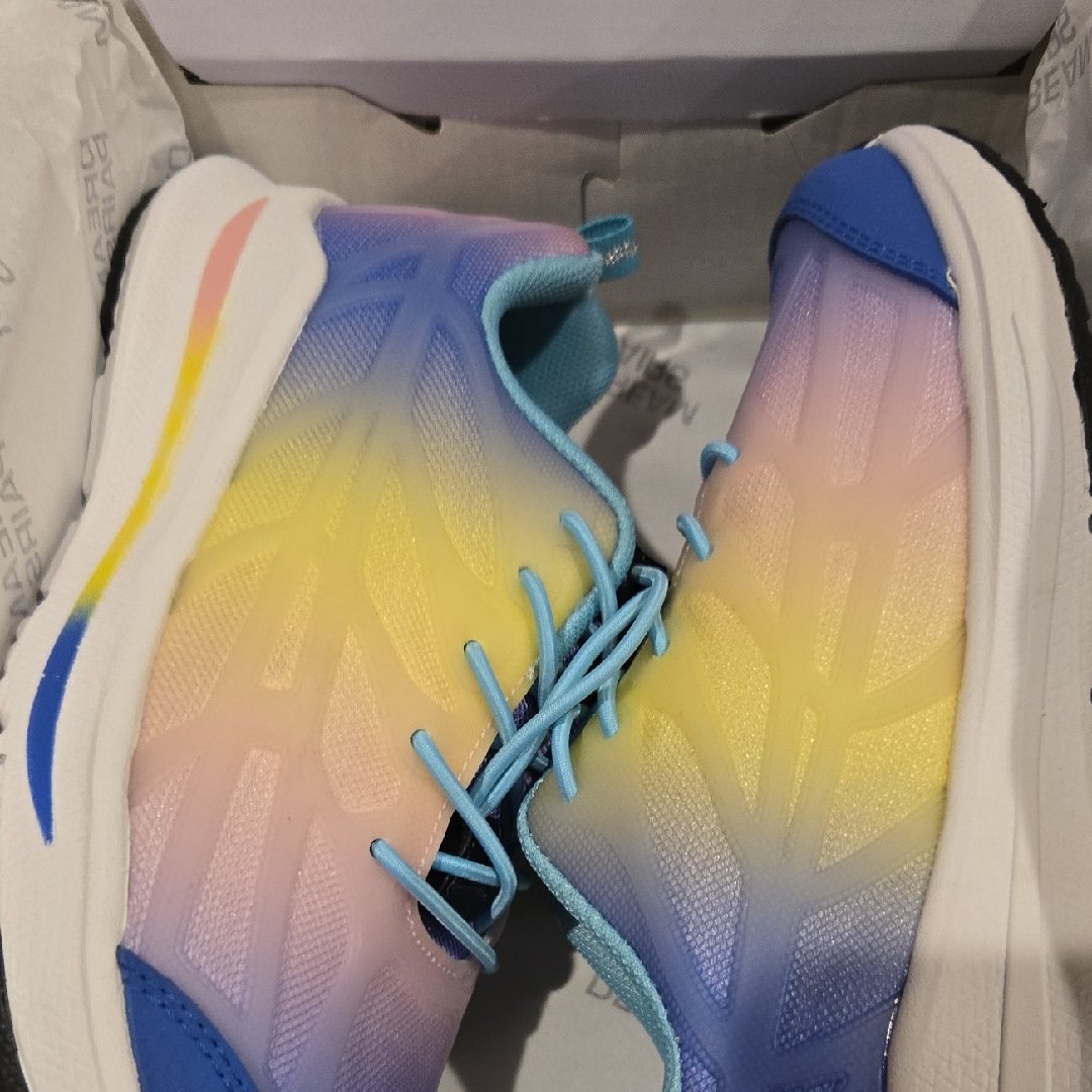 Dream Pairs Blue And Yellow Gradient Kids Sneakers